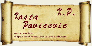 Kosta Pavičević vizit kartica